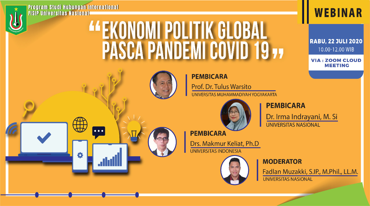 PRODI HI Gelar Webinar bertajuk Ekonomi Politik Global Pasca Pandemi COVID-19